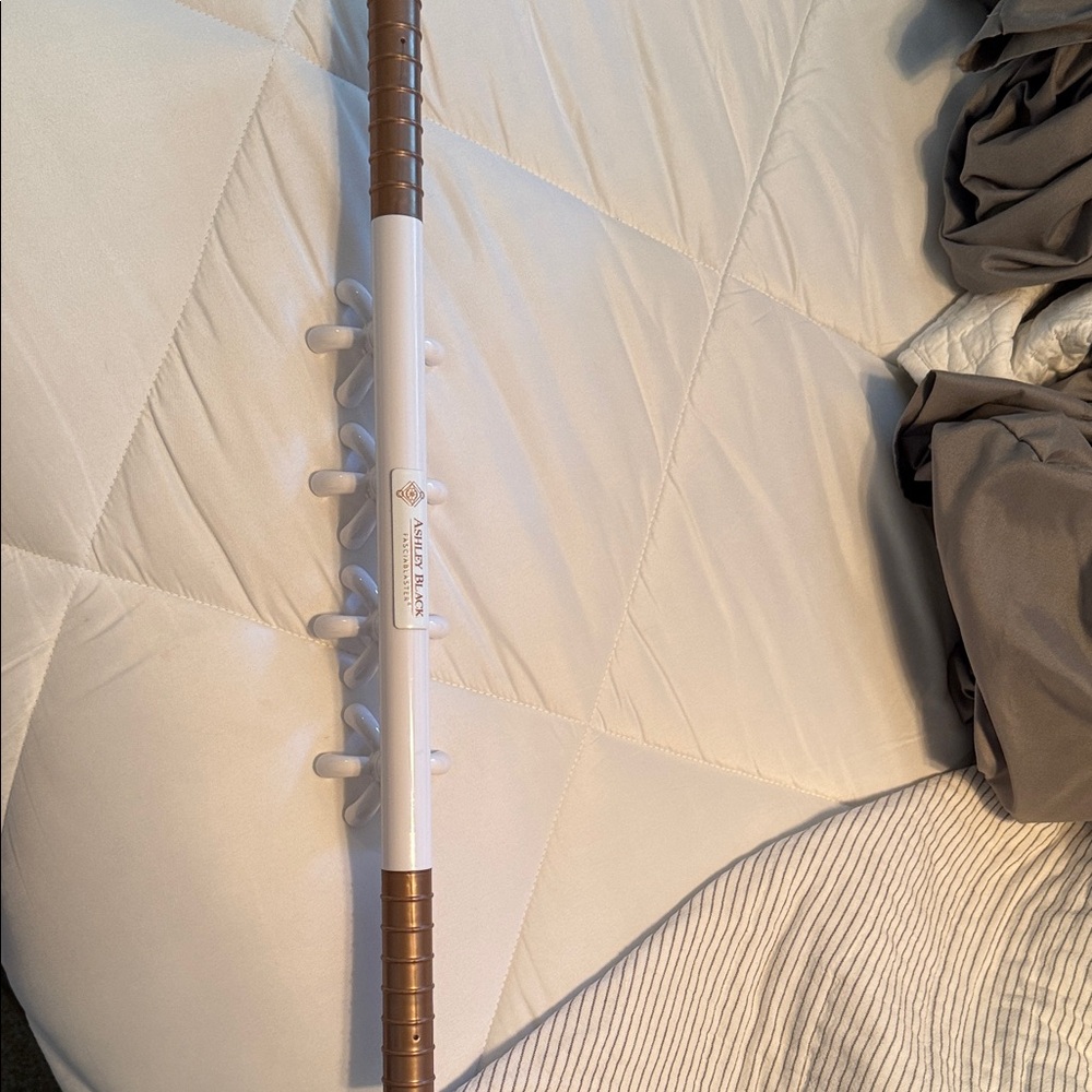 White Rod with Brown Accents and Hooks